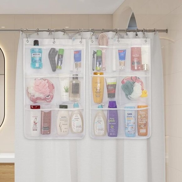 DORM ESSENTIAL! Mesh shower caddy 7 pockets shower organizer space saving - Picture 1 of 9